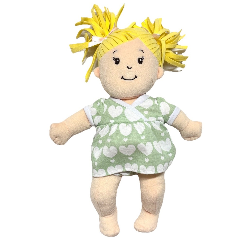 Manhattan Toy Baby Stella Blonde Hair Soft Plush Doll Magnetic Mouth Pigtails‎